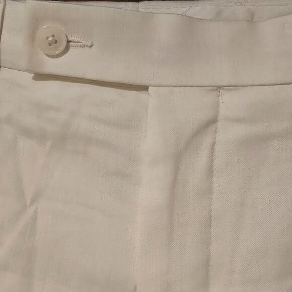 Mens Calvin Klein White Linen Pants - Picture 4 of 6